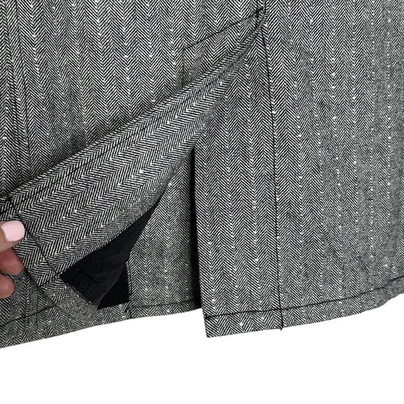 Sandrine Rose Empire Herringbone Wool Blend Blazer Gray Button Women Medium NWT - Picture 9 of 13
